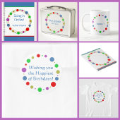 Gepersonaliseerde dank u kleurrijke banen ronde sticker