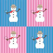 Leuke en Fancy Pink Snowman Detective Cadeaupapier