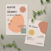 Fun Graphic Design Terracotta Wedding Kaart