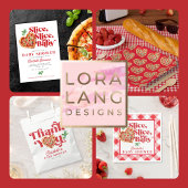 Schattige Modern Rood Wit Slice Baby shower Servet