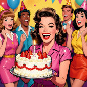 Personalized Retro Surprise Birthday Party Photo Spandoek