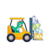 Grappige baby dinosaurus vuilniswagen Verjaardagsn Kaart