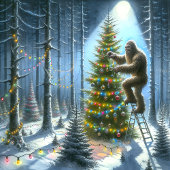 Bigfoot in Santa Hats in de Bossen Kerst Cadeaupapier