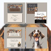 Moderne Puppy Hond Walker Sitter Dier Grijs Magnetisch Visitekaartje