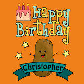 Fun Happy Birthday Potato - Gepersonaliseerd Bedankzakje