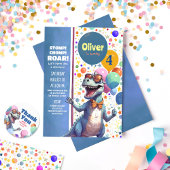 T-Rex Tyrannosaurus Kleurrijke Dinosaur Dinerfeest Kaart