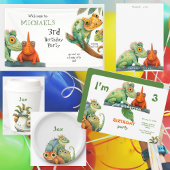 Lizard kleurrijke verjaardagsfeestje kaart