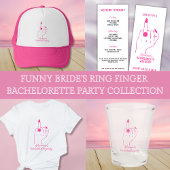 Grappige Moderne Bachelorette Party Bruid Ring Vin Shot Glas
