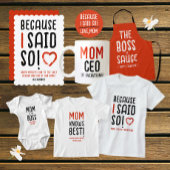 Leuke baas mama vader Gezegde modern zwart en rood Romper
