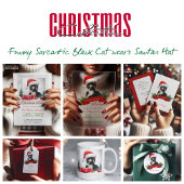 Grappig Sarcastisch Kat Santas Pet Kerstfeest Kaart