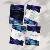 Galaxy Agate Nep Glitter Hemels Luxe Trouwfeest Kaart