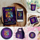 Game op niveau omhoog Video Game Verjaardag Ronde Sticker