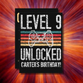 Niveau 9 niet vergrendeld 9e verjaardag papieren bordje