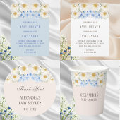 Blue Hydrangea Floral Garden Baby shower Dank u Ronde Sticker