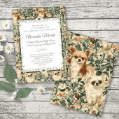 Long Haired Chihuahuas William Morris stijl bloeme Cadeaupapier