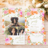 Tuin sinaasappel boho wilde bloemen afstuderen informatiekaartje