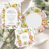 Spring Garden Bright Floral Bridal Shower  Kaart