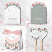 Blush Roze  Tuin Rozen Baby shower Kaart