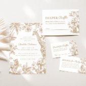 Genderneutraal Toile Safari Elegant Baby shower Kaart