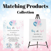 Gender reveal boy girl blue pink glitter elephants vierkante sticker