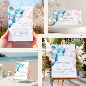 Meisje of Jongen Waterverf Blauw en Roze Gender Re Kaart