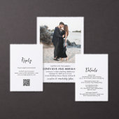Genevieve zwart-wit foto moderne bruiloft programmakaart (Personaliseer de collectie van deze zelfstandige maker.)