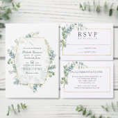 Watercolor Geometrische Eucalyptus Bruiloft Save The Date (Personaliseer de collectie van deze zelfstandige maker.)