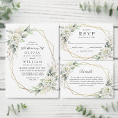 Elegant Dusty Blue Greenery ENGAGTY Kaart (Personaliseer de collectie van deze zelfstandige maker.)