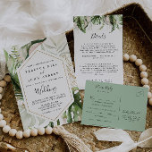 Geometrisch Goud Tropisch groen Emmerlijst Kaarten