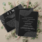 Zwart Geometrisch Icoon Tijdlijn Ceremonie Bruilof Programmakaart (Personaliseer deze collectie van deze onafhankelijke maker. Test)