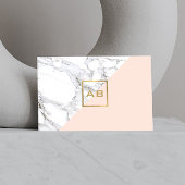 Modern Geometrisch Marmer/Zwart en Faux Gold Etiket