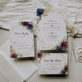 Geometrisch rustiek goud 50ste verjaardagsfeestje kaart