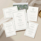 Wit | Minimalistisch schrift bloemige bruiloft Menu