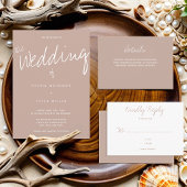 Casual moderne beige bruine typografie kaart