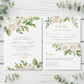 Gilded Blooms RSVP-Briefkaart met maaltijdkeuze Uitnodiging Briefkaart (Personaliseer de collectie van deze zelfstandige maker.)