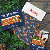 Aangepaste kerstkaart met een afbeelding van een p feestdagen kaart