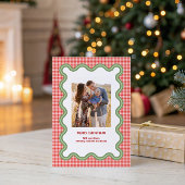 Rode Gingham Kerstmis Douane Foto Kerstboom Rok