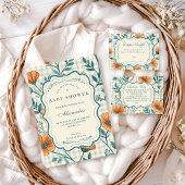 Gingham Peach Floral Diapper Raffle Informatiekaartje