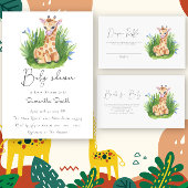 Giraffe - Dank u baby shower Bedankkaart