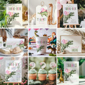 Girly Three-Rex Dinosaurus Verjaardag Uitnodiging