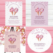 Lila roze sprenkels meisje ijsje 1e verjaardag kaart