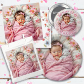 Oma te zijn | Het is een meisje Baby shower Ronde Button 5,7 Cm