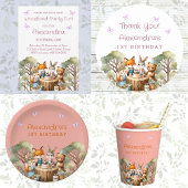 Roze Vlinder Meisje Woodland Dieren 1e verjaardag Bedankzakje