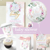Gepersonaliseerd Elegant Elephant girl baby shower Papieren Bekers