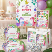 Schattig meisje dinosaurus 1e verjaardagsfeest kussen