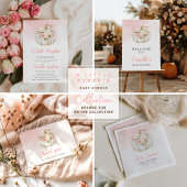 Roze kleine pompoen luiervoer Raffle Ticket Informatiekaartje