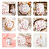 Thee voor twee verjaardagsfeestje roze bloementhee kaart