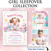 Sleepover Slumber Party Schattige Meisje Verjaarda Papieren Bekers