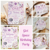 Eerste reis rond de Sun Girl Space 1e verjaardag Waterfles Etiket