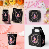 Girl Witch Birthday Waterverf Papieren Bordje